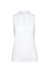 Mid Zip Sleeveless Polo Golf Shirt , White, original image number 0