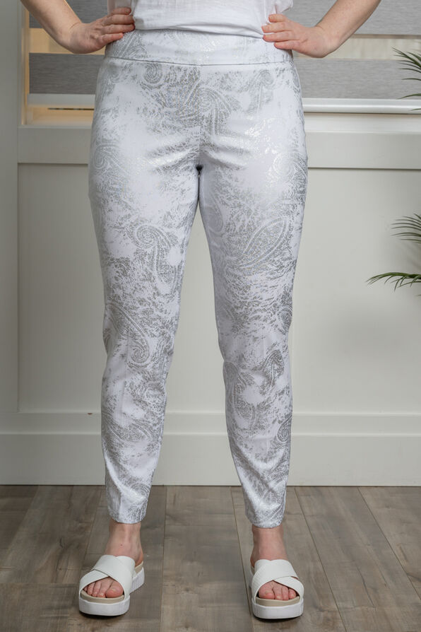 Glisten Petal Slit Pull-On Pant, White, original image number 0