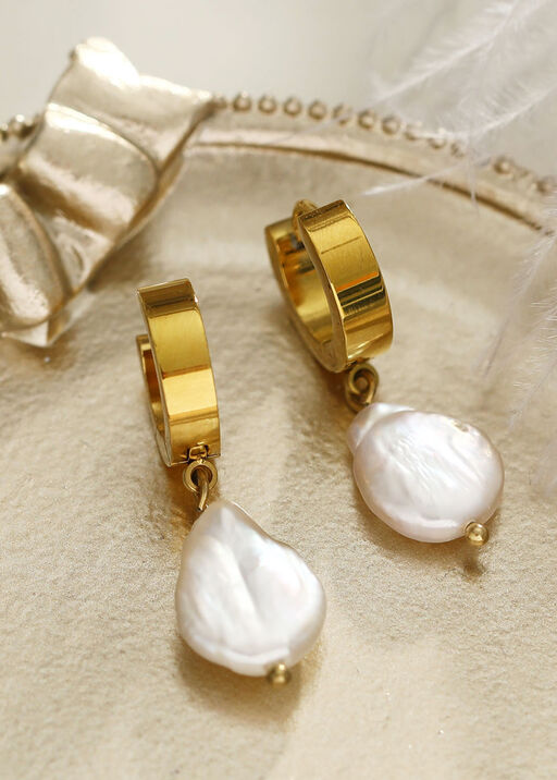 GAIA Baroque Freshwater Pearls on Mini Hoops, Gold, original