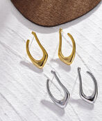 TARAJI Abstract Shaped Hoop Earrings, Gold, original image number 5