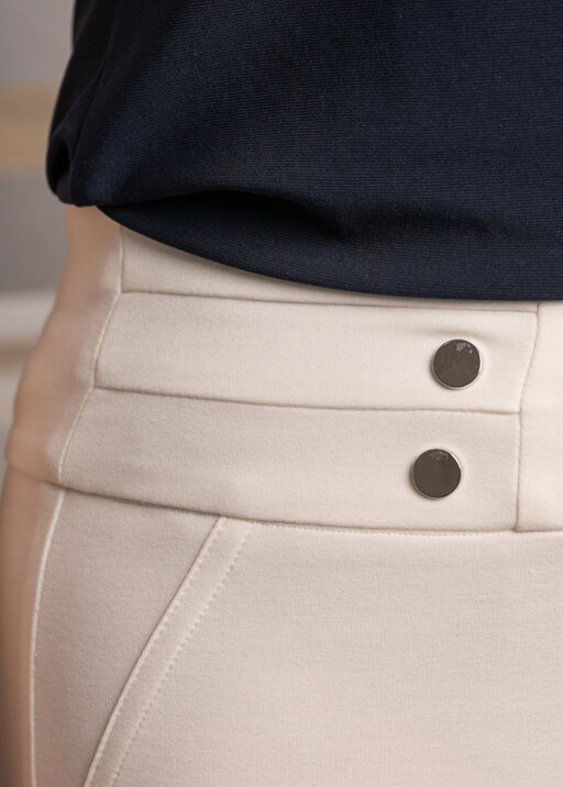 Pull-On Button Detail Dress Capri, Off White, original