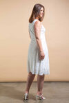 Mesh Overlay Sleeveless Midi Dress, White, original image number 2
