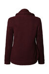 Gia Cable Knit Sweater with Cowl Neck, Burgundy, original image number 1