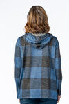 Plaid Hoodie Sweater , Blue, original image number 1