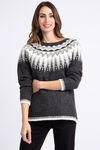 Intarsia Knit Sweater, Black, original image number 1