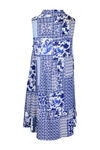 Patch Print Sleeveless Tunic with Collar, Blue, original image number 1