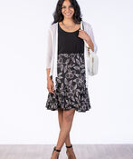 Floral Puff Skirt, Black, original image number 0