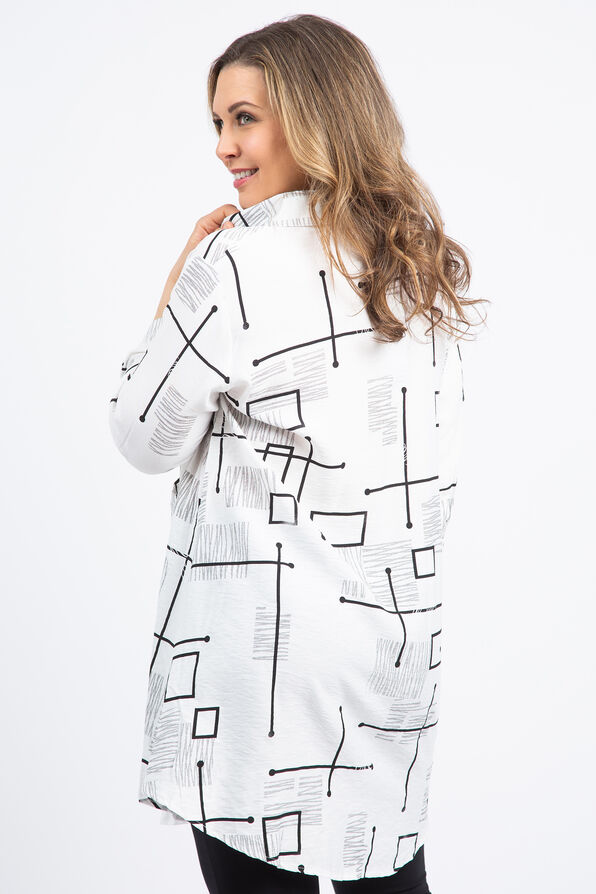 ¾ Button-Up Tunic, White, original image number 3