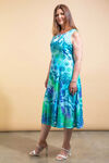 Sleeveless Watercolor Dress, Blue, original image number 1
