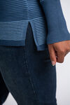 Ribbed Cowl Neck Sweater, Blue, original image number 2