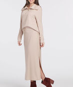 PULL ON MAXI SKIRT WITH SIDESLIT, Oatmeal, original image number 1