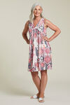 Pleated Flare Pocket Dress, Pink, original image number 0