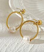 HAILEY Natural Freshwater Pearl Earrings, Gold, original image number 1