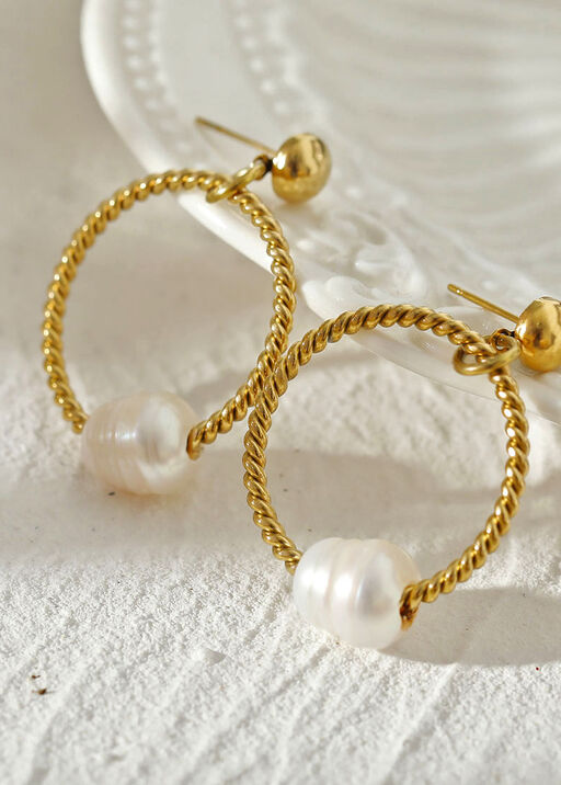 HAILEY Natural Freshwater Pearl Earrings, Gold, original