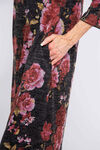 ¾ Sleeve Knee Length Floral Dress , Pink, original image number 3