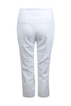 Tummy Control Capri Pant with Metallic Stripes, White, original image number 1