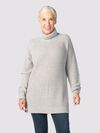 Solid Tunic Sweater, Grey, original image number 0