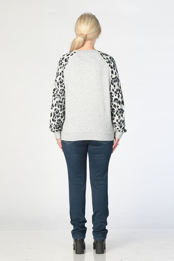 Leopard-Spice Sweater Sweatshirt, Grey, original image number 3