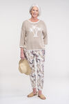 Palm Tree Knit Sweater with Roll Neck, Taupe, original image number 1
