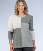Square Block Sweater, Silver, original image number 0