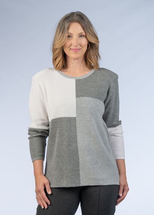 Square Block Sweater, Silver, original