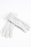 Cuffed Knit Lurex Gloves, Grey, original image number 0