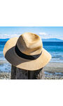 Woven Beach Hat w/ Trim, Natural, original image number 0