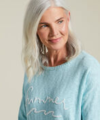 Crewneck Novelty Sweater, Aqua, original image number 2