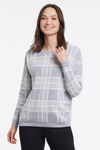 Zebra Cotton Sweater, Charcoal, original image number 0