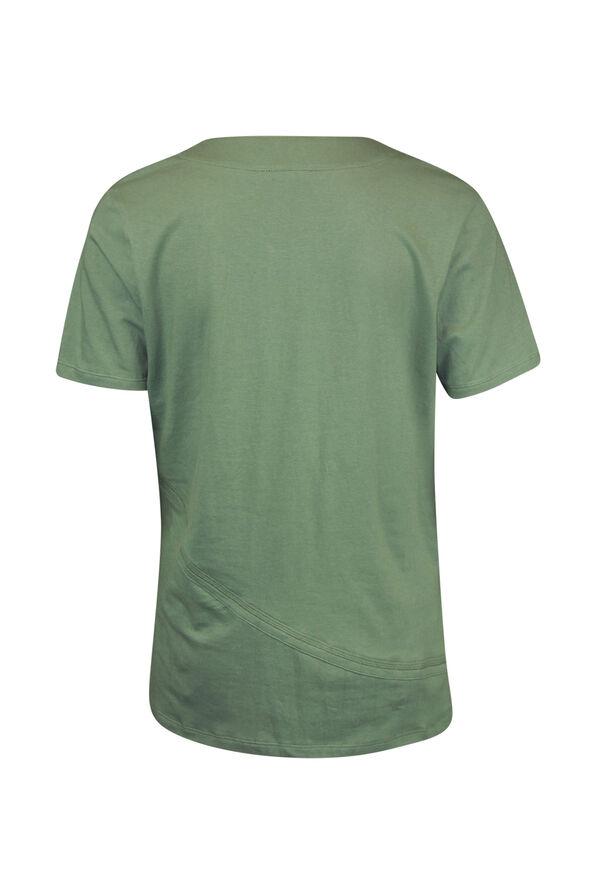 Asymmetrical Cross-Over T-Shirt, Green, original image number 1