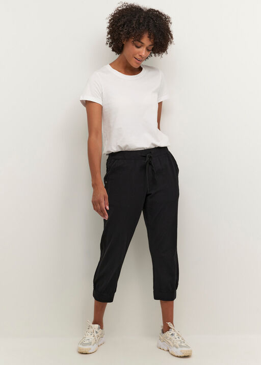 100% Cotton Capri Pants, Black, original