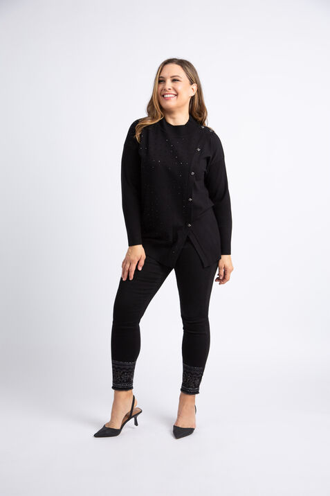 Mock Neck Sparkle Sweater , Black, original