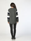 Block Stripe Button Sweater, Grey, original image number 3