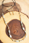 Stones & Beads Long Necklace Set, Gold, original image number 0