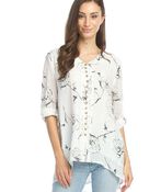 Floral Tunic Blouse, White, original image number 0