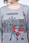 London Dog Long Sleeve Top , Grey, original image number 1
