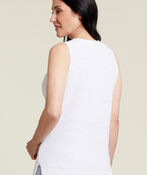 Sleeveless Cable-Knit Sweater, White, original image number 1
