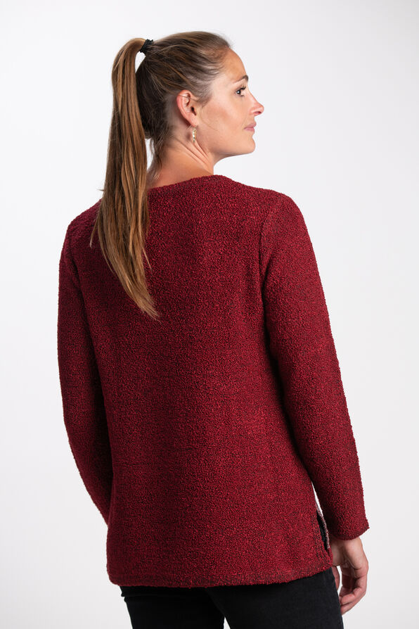 Boucle Rosette Sweater , Red, original image number 2