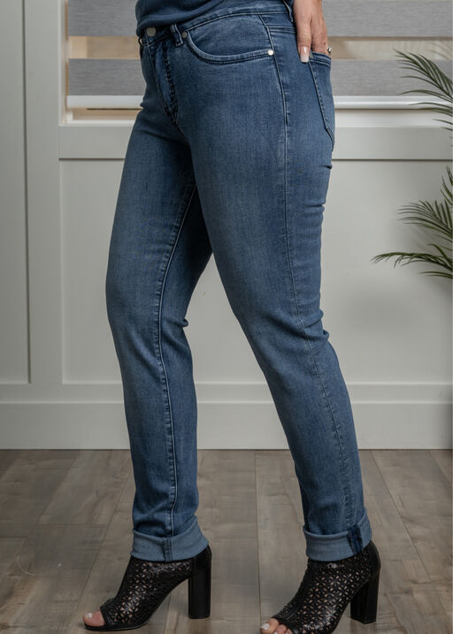 Skinny-Leg Mid-High Waist Convertible Jeans, Denim, original