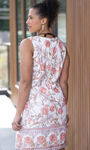 Lace Overlay Floral Shift Dress, White, original image number 1