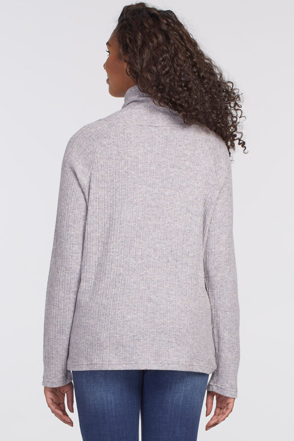 Side-Tie Lightweight Sweater Active Top, Grey, original image number 3