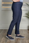 Pull-on Ankle Pant with Slimming Waist, Navy, original image number 1
