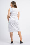 Sleeveless Midi Dress w/ Chain Print, White, original image number 2