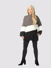 Posh Colorblock Sweater, Grey, original image number 1