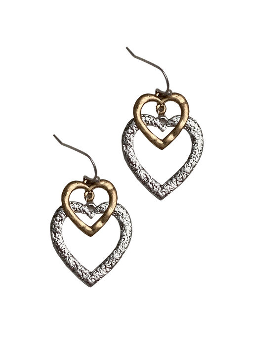 Heart Earrings, Gold, original