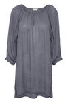 Kaffe Crinkle Tunic with Keyhole and 3/4 Sleeves, Grey, original image number 3