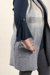 Longer Woolen Vest with Patch Pockets, Grey, original image number 2