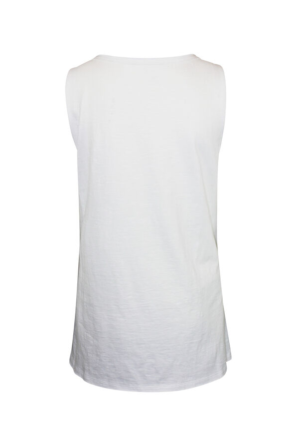 Cotton Faux Crossover Sleeveless Top, White, original image number 1