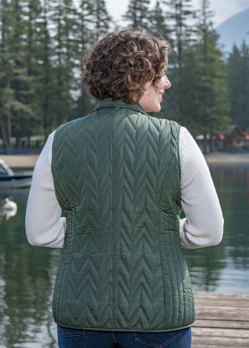 Detachable Hood Lightweight Puffer Vest , Olive, original