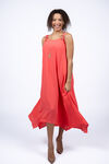 Sleeveless Midi Dress  , Coral, original image number 0